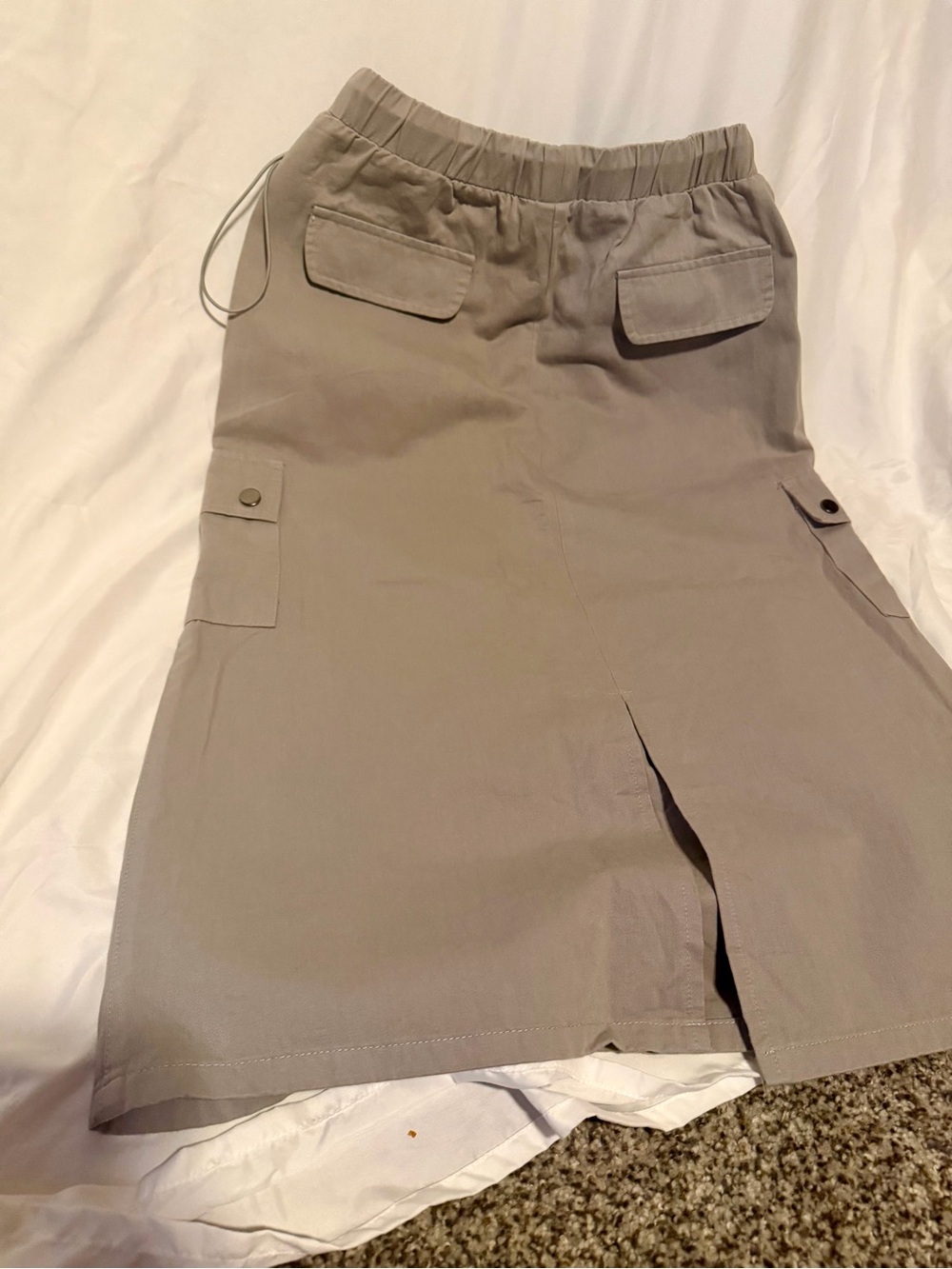 Women's Utility A-Line Skirt in Light Taupe - Picture 3 of 4